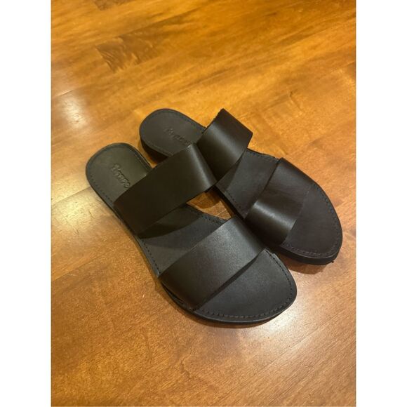 Woman’s new Brave Soles leather sandals black size 8 - Picture 1 of 5
